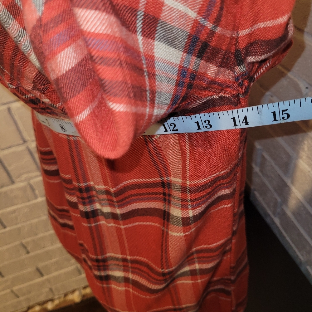Red Plaid Flannel Shirt by No Boundaries - Size M (7-9) - Picture 5 of 5